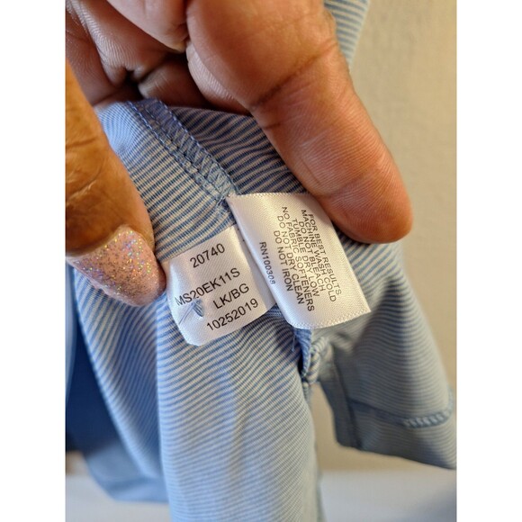 Peter Millar Blue Striped Polo Shirt - Picture 8 of 8